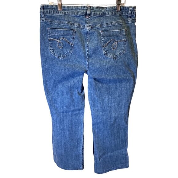 Smith’s Jeans Mid Rise Medium Wash Straight Leg Blue Jeans Sz 18 - Picture 2 of 12